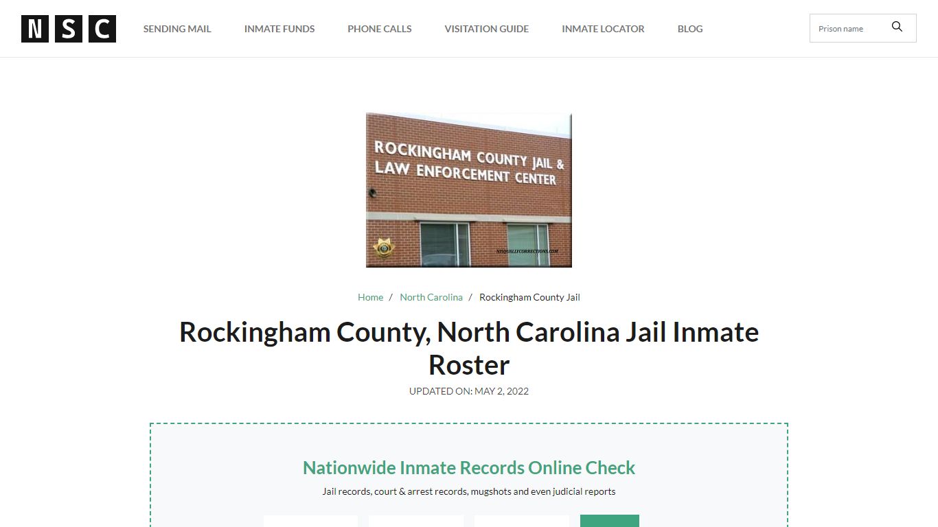 Rockingham County, North Carolina Jail Inmate List