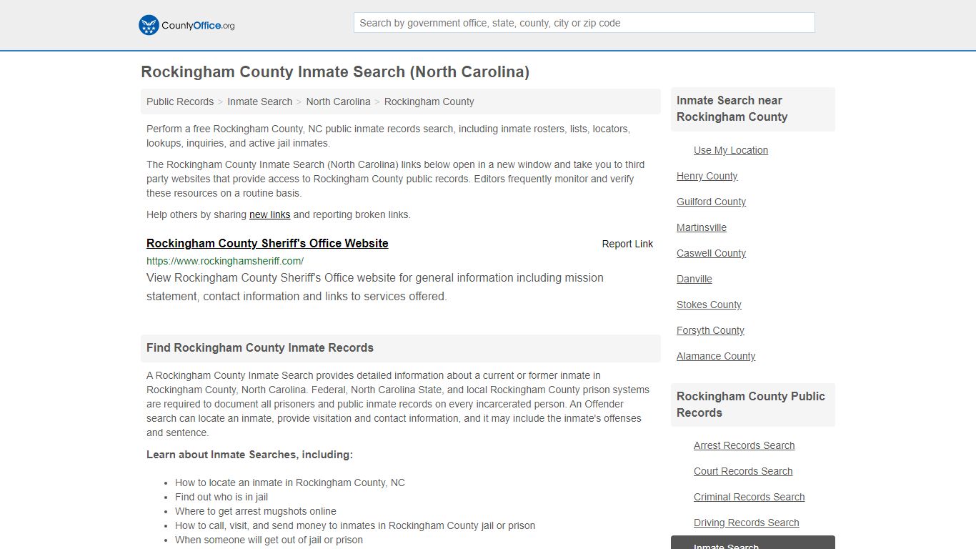 Inmate Search - Rockingham County, NC (Inmate Rosters ...